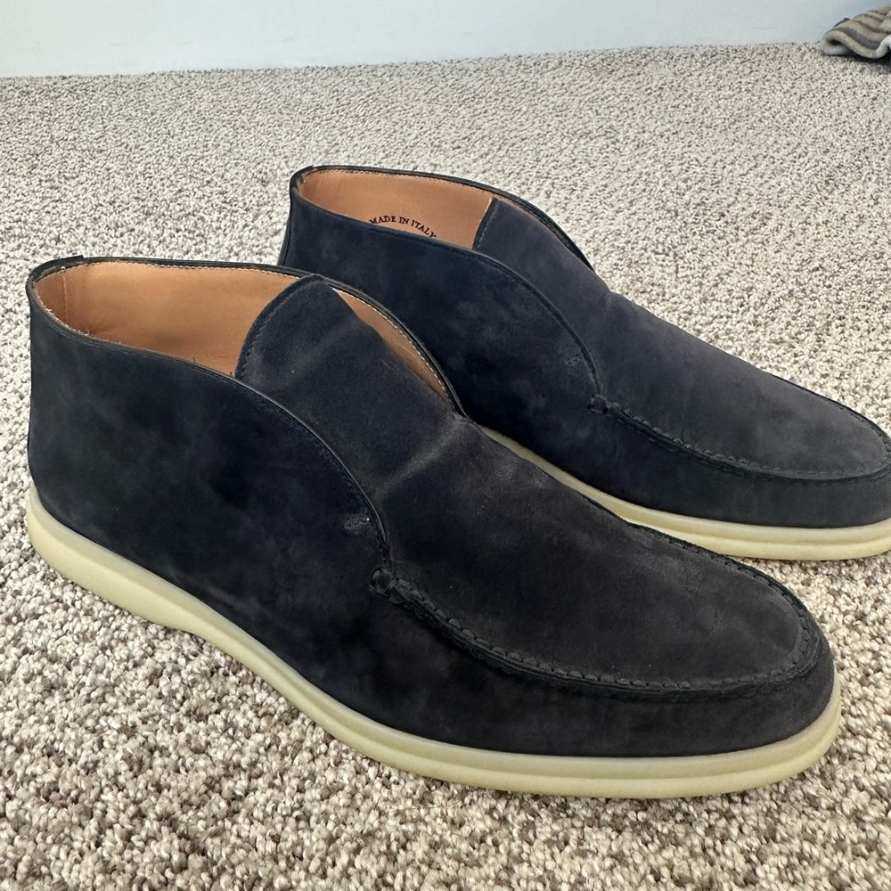 Loro Piana Men's Open Walk Suede Chukka Boots, Size 40